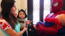 Spiderman Babysitting FAIL 2 BABIES Superhero Spider Man IRL Baby Sitting In Real Life   Batman Baby