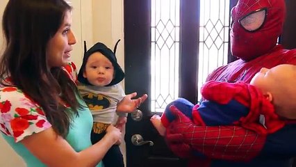 Spiderman Babysitting FAIL 2 BABIES Superhero Spider Man IRL Baby Sitting In Real Life + Batman Baby