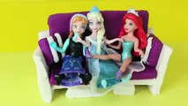 Play Doh Doll COUCH Tutorial Elsa Little Mermaid Ariel amp Frozen Princess Anna Sofa DisneyCarToys