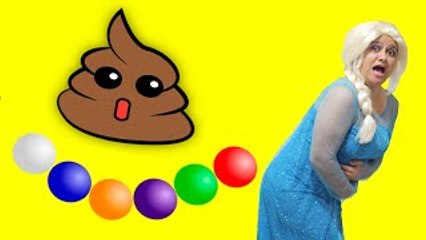 Download Video: Frozen Elsa POO COLORED BALLS with Spiderman vs Joker Prank Superheroes Fun in Real Life