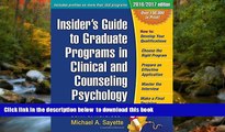 FREE [DOWNLOAD]  Insider s Guide to Graduate Programs in Clinical and Counseling Psychology: