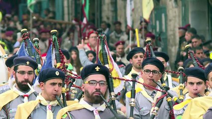 Crowds gather in Bethlehem ahead of Christmas mass