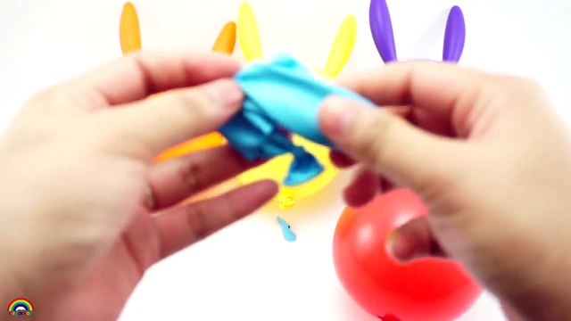 Top Water Balloons Learn Colours Compilation | Five Water Rabbit Balloons Finger Family Songs