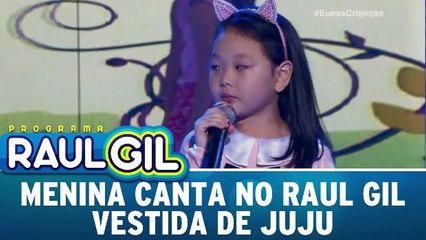 Menina canta no Raul Gil vestida de Juju