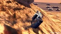 Dinoco McQueen car Crash test in new location Mountain jumping off mountain by onegamesplus