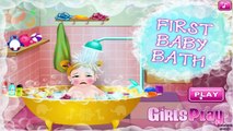First baby bath - Baby Bathing Game - Bathing Games for Kids