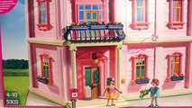 HUGE Playmobil Dollhouse with REAL Doorbell | 3 Story Dollhouse in Light Pink | Demo