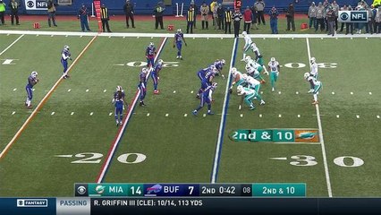 Matt Moore throws interception to Corey White in end zone