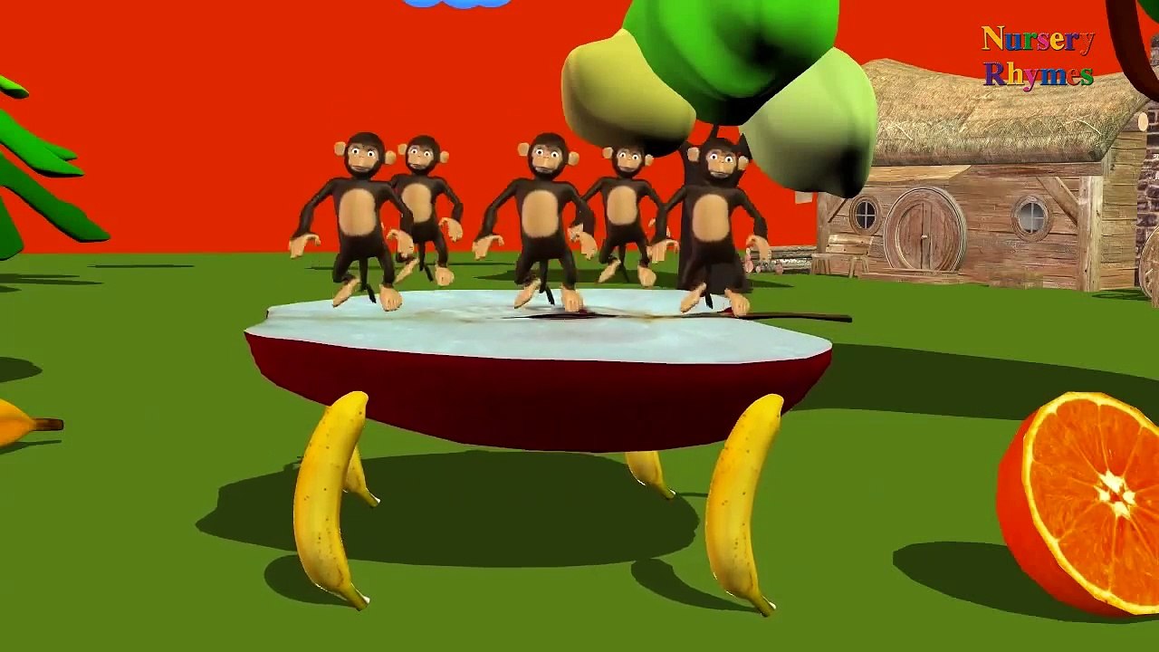 Five Little Monkeys Jumping on the Bed Nursery Rhymes For Children, Kids, Babies