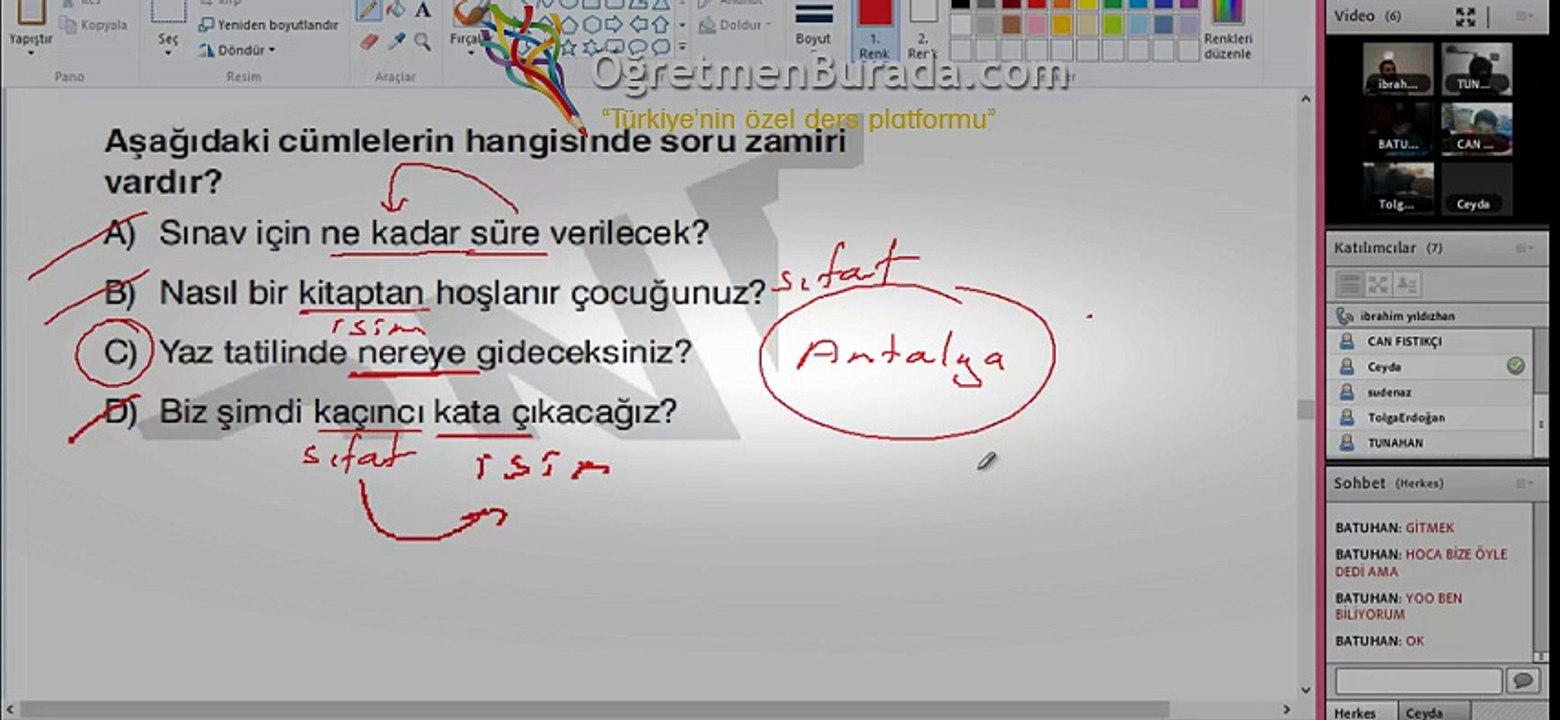 Türkçe Özel Ders | www.ogretmenburada.com