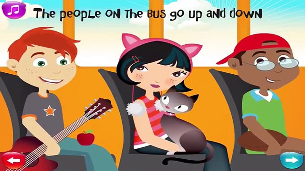 Wheels on the Bus (HD) + Lyrics | Nursery Rhyme - Fun Songs for Kids!