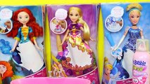 COLOR CHANGE Disney Princess Barbie Dolls Magic Ink Dress-Up Barbie Bath & Mr Bubble Bath Foam Dolls