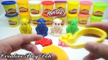 Play Creative & Learn Colours With Play Doh Happy Laughing Mokey Fish Cars Molds Fun For Kids toys
