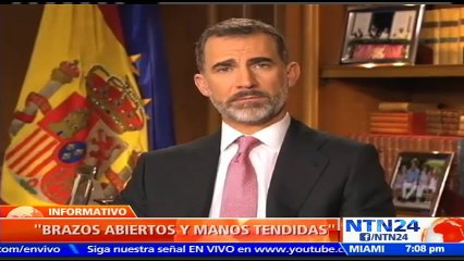 Felipe VI aboga por una España unida de "manos tendidas" y no de "divisiones"