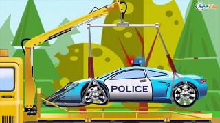 The Yellow Excavator - Diggers Cartoon for children - Construction Trucks - Video for kids