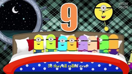 Ten Minions In The Bed | Ten In The Bed Nursery Rhymes Cartoon Animation Songs With Lyrics for Kids