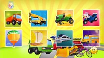 Learning Street Vehicles Names and Sounds for kids - Learn Trucks, Tractors, Cars, Ambulance, Police