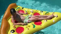 GIANT PIZZA! Pizza Challenge Worlds Largest Pizza GIANT Pool Party Pizza Challenge