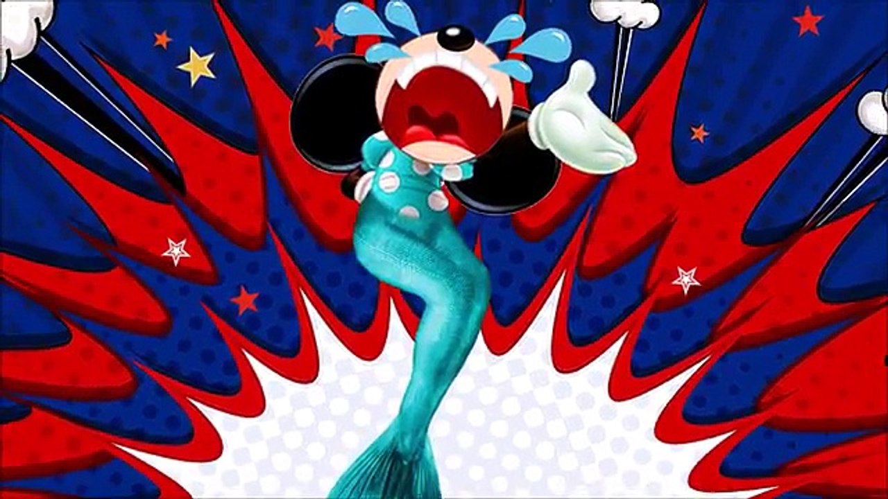 Five Little Minnie Mouse Mermaid Crying - Five Little Monkeys Jumping on the Bed - Nursery Rhymes