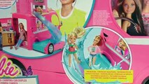 Camps de vacances Barbie – Camping car pour poupées avec cuisine, lit et chaises