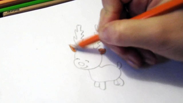 Как нарисовать новогодний рисунок Новогодний олененок How to draw a Christmas picture Christmas deer