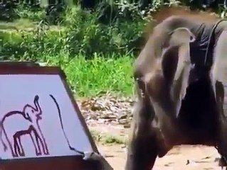 amezing art by an Elephant