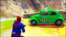 HOT PURSUIT! Police Cars race with Spiderman CARS Cartoon for Kids w Children Nursery Rhymes Songs