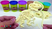 Learn Colors For Kids With Dinosaurs & Scooby Doo Play Doh Toys
