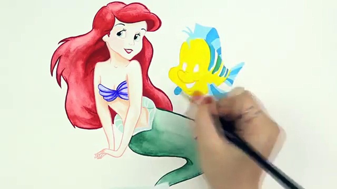 SPEED DRAWING Ariel from The Little Mermaid - Disney Princess Watercolor Painting