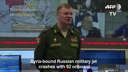 Russian military jet crashes with 92 onboard