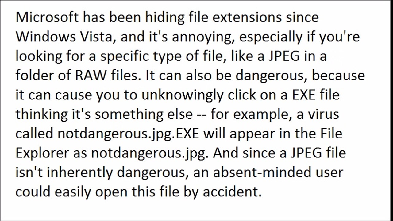 How to Always show file extensions in File Explorer Windows 10