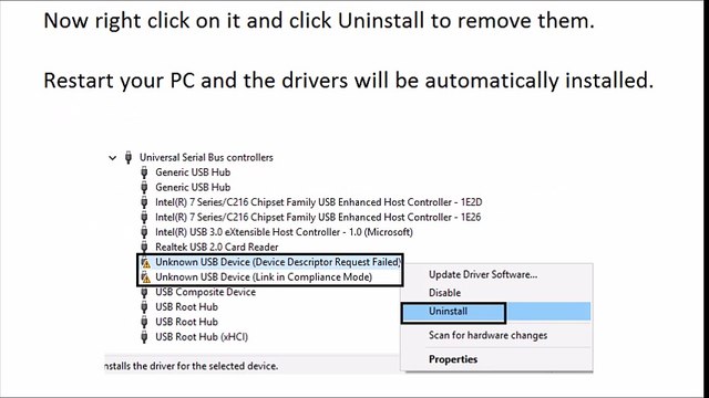 Fix USB Device Not Recognized. Device Descriptor Request Failed