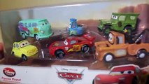 Disney Pixar Cars Movie Figurine Set Lightning McQueen, Mater, Guido, Sarge, Fillmore and Luigi