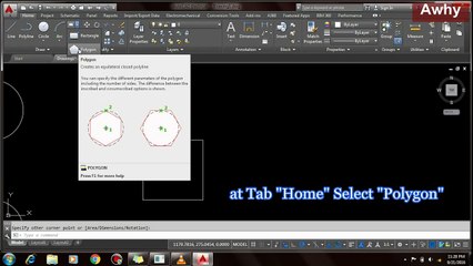 How to used Rectangle and Polygon in AUTOCAD 2016
