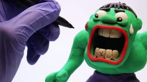 Hulk VAMPIRE TOILET ATTACK! Frozen Elsa Play Doh Superheroes in Real Life Stop-Motion
