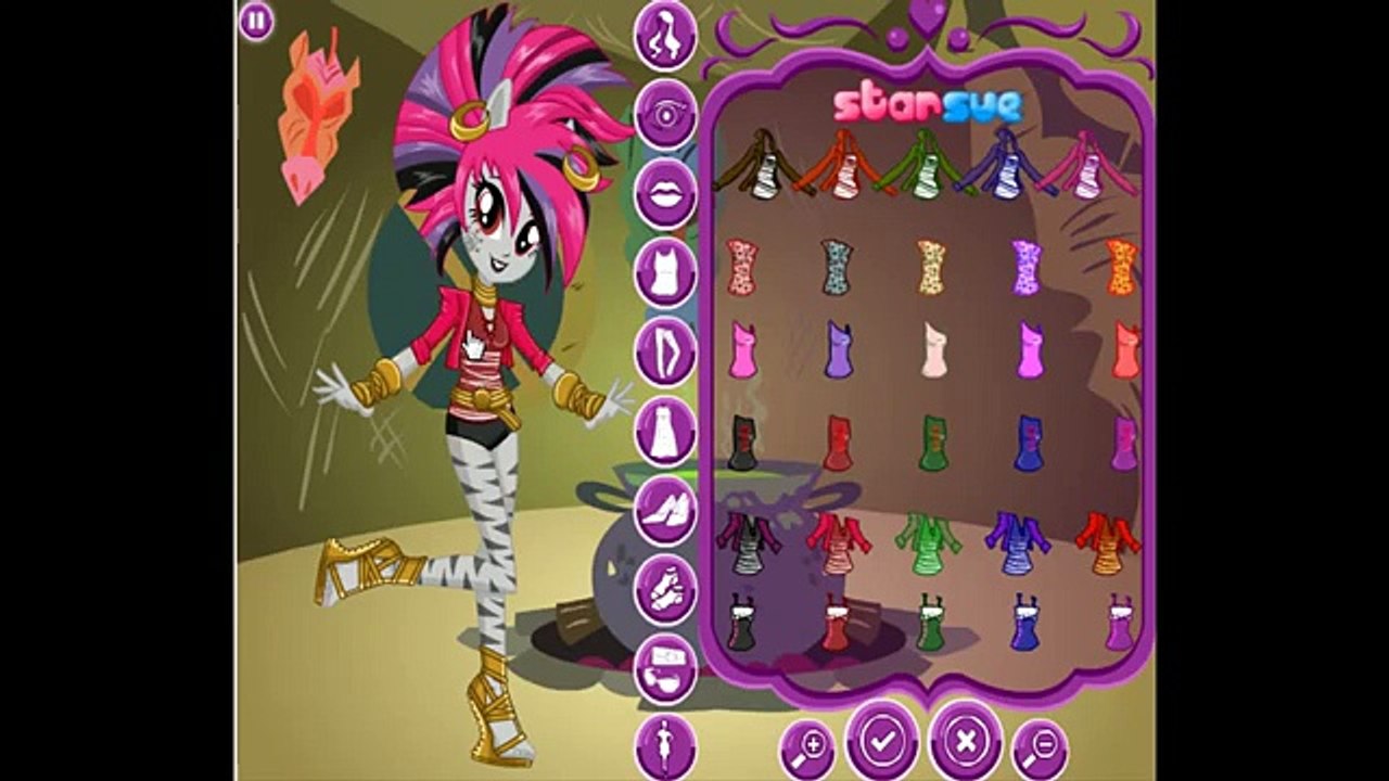 ♥My Little Pony Equestria Girls Rainbow Rocks - Rainbow Dash Applejack Zecora Dress Up Full Game♥