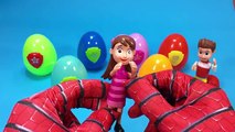 Surprise Eggs Unboxing Kinder Paw Patrol 2016 w/ Spiderman In Real Life Video For Kid
