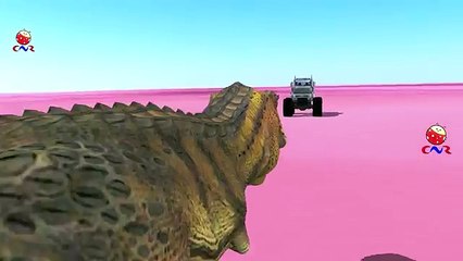 Monster Trucks Cartoons for Children | Dinosaurs Funny Cartoon | Monster Truck Vs Dinosaur Videos