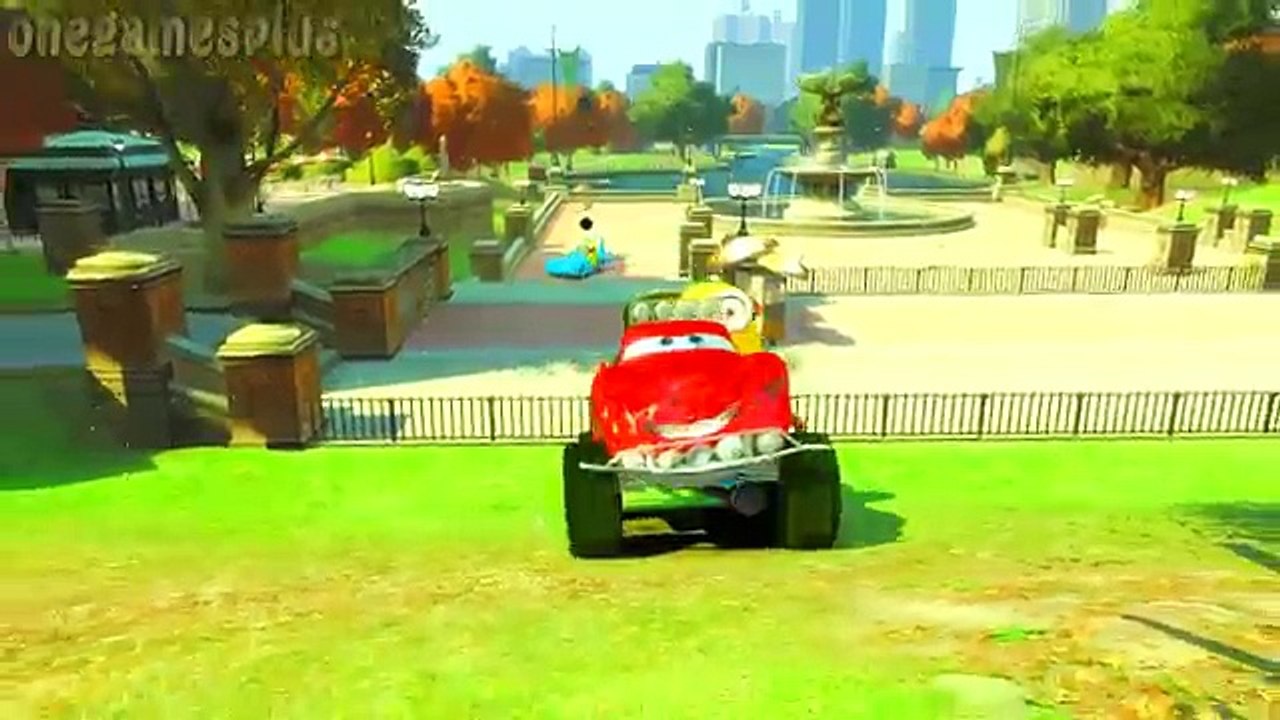 Disney PIXAR cars For Kids Red Fire Truck & Mack Truck Cartoons Minions & McQueen Blue Grit