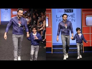 Emraan Hashmi with his cute son  in a lakme fashion show Ramp Walk