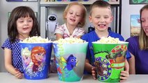HUGE Popcorn Surprise Bucket Toys Finding Dory Frozen Elsa TMNT Ninja Turtles Kinder Playtime