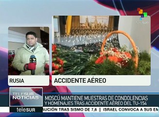 Rusos se solidarizan y rinden homenaje a artistas del coro Alexandrov