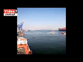 عبور 3 سفن فى التشغيل التجريبى الثالث للكوبرى العائم ببورسعيد