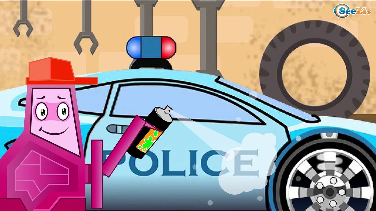 Emergency Vehicles - The Police Car and Racing Car Race with Car Accident - Kids Cartoon Episode 8