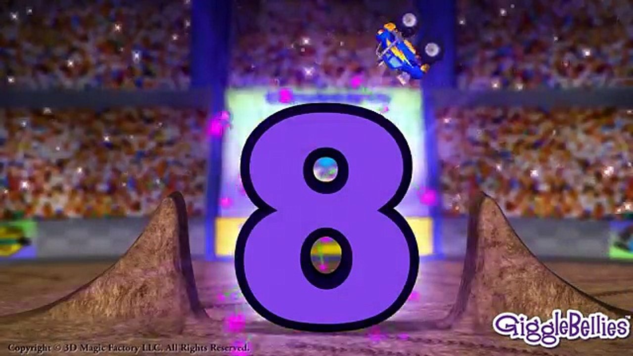 Monster Trucks Learn To Count to Ten | GiggleBellies
