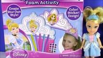 Disney Princess Sparkle Tiaras Foam Activity Kit! DIY with Glitter Stickers Gems Markers! Perfume