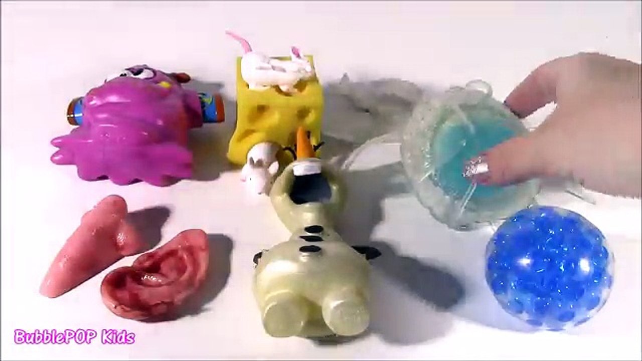 Cutting OPEN SCARY Body Part SQUISHIES! Glow SLIME Stress BALL STRETCHY FROZEN OLAF! FUN