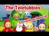 Santa Claus Meets The Teletubbies and the Cookie Monster Chef on Christmas day with Toys
