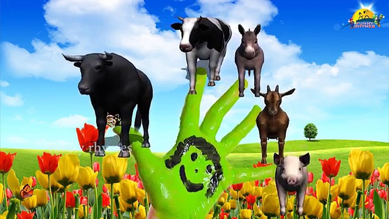 3d Cartoon Animals Finger Family Nursery kids video rhymes