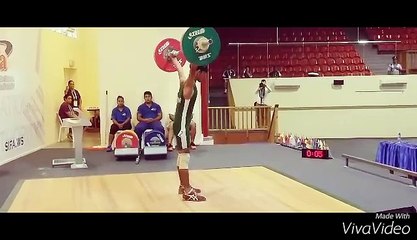 babu 102 kg snatch win silver in youth commonwealth games 2015 samoa